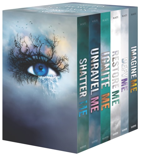 Cover of Shatter Me Series 6-Book Box Set Shatter Me, Unravel Me, Ignite Me, Restore Me, Defy Me, Imagine Me